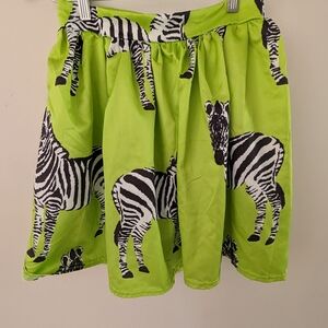 Green Zebra Print Skirt